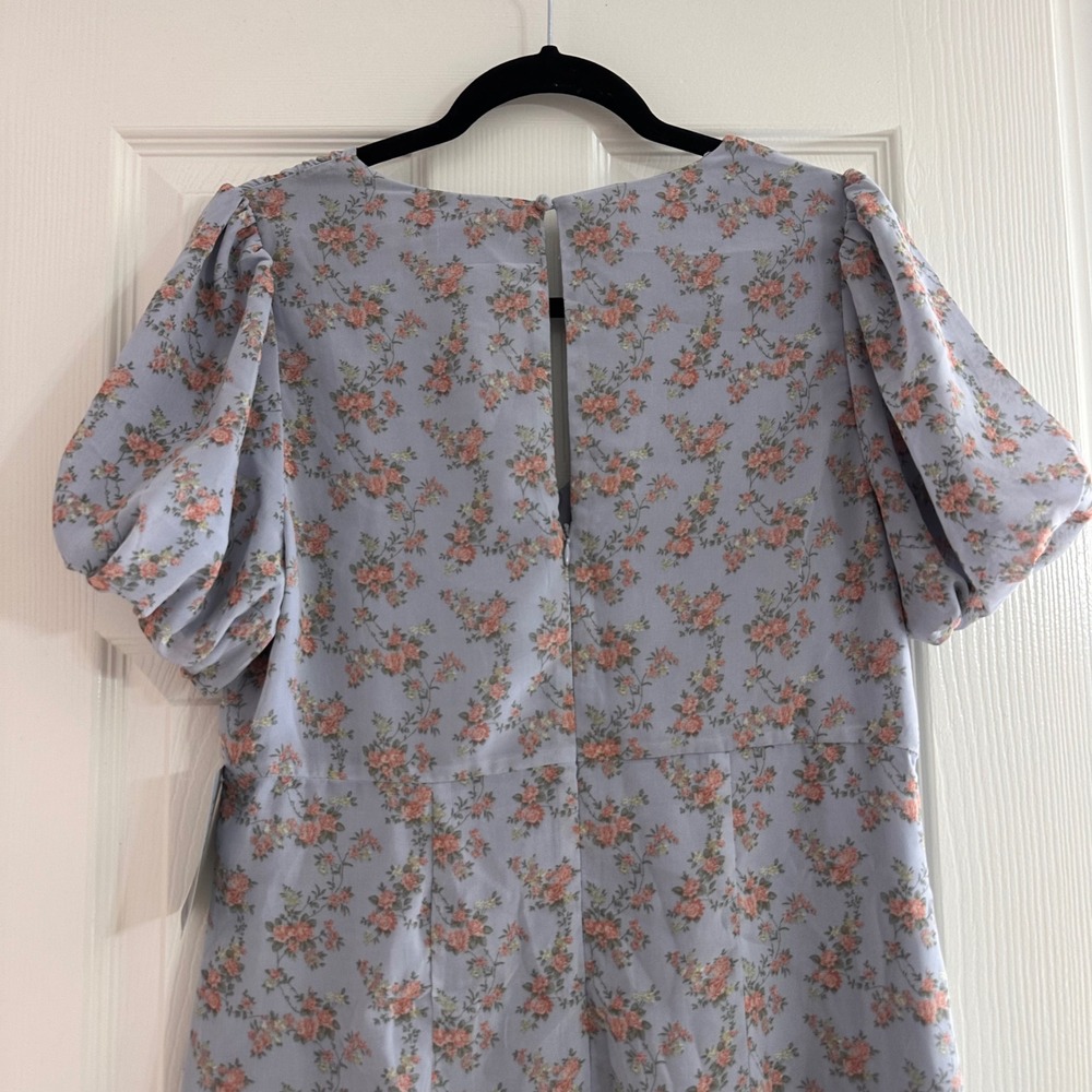 NEW‎ Lush Ditsy Floral Puff Sleeve Mini Dress Feminine Cottage Women's  XL - Picture 8 of 9